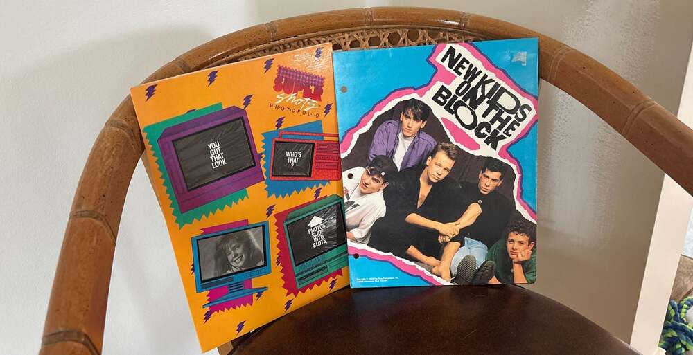 Vintage 1989 New Kids On The Block  2-Pocket Folder Portfolio & Super shots phot